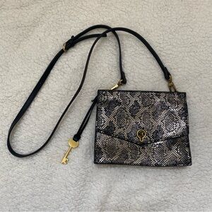 Fossil Stevie small crossbody bag metallic leather purse